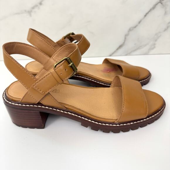 Madewell Womens The Erin Lugsole Sandal Size 8 Leather Neutral Summer Toffee - Picture 2 of 11